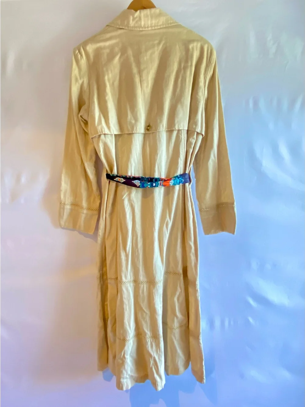 Free People Rory Linen-Blend Duster Trench Dress, size XS